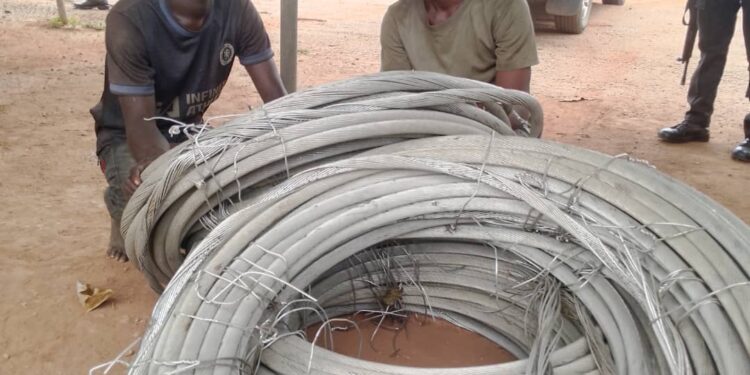 So-Safe Corps Arrest Two for Stealing Aluminum Cables in Ogun