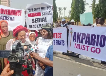 Protests Rock NASS Over Akpoti-Uduaghan’s Allegations Against Senate President