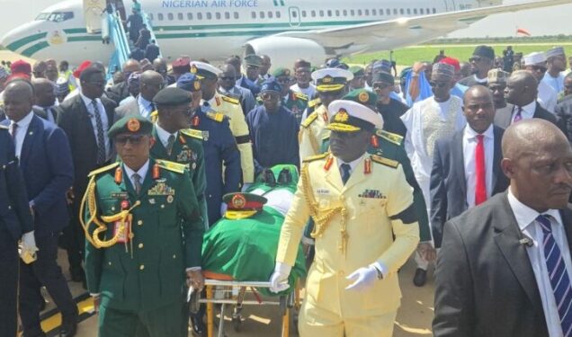 Buhari’s Body Arrives Daura Amid Solemn Procession for Burial