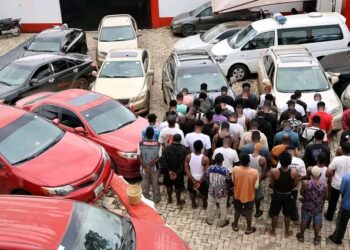 Six Exotic Cars, Pistols Recovered as EFCC Arrests 55 Yahoo Boys in Ogun