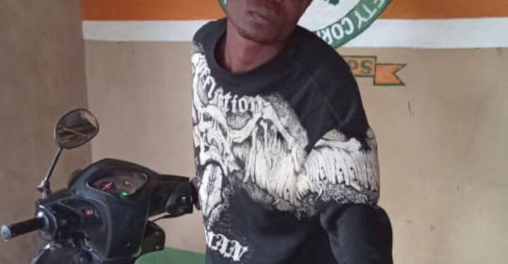 Notorious Bike Thief Falls into So-Safe Corps Net in Ogun