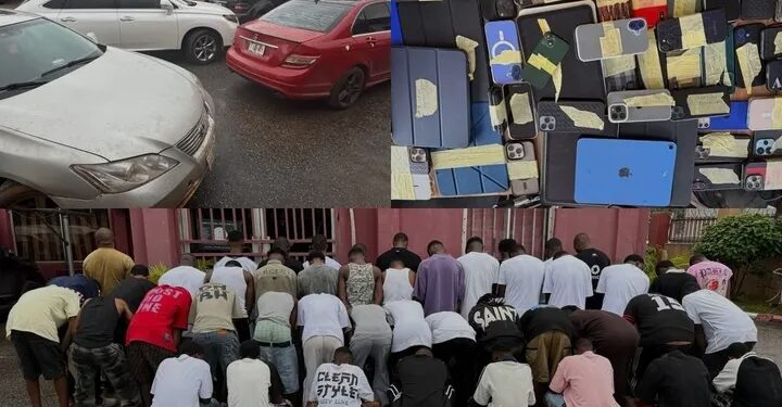 EFCC Nabs 47 in Benin Over Internet Fraud, Seizes Rifle, Cars, Gadgets