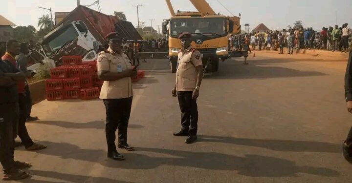 Trailer crushes commercial bus in Anambra, one killed