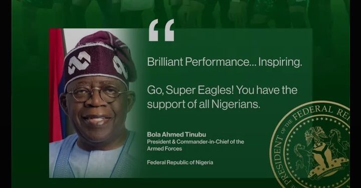 Tinubu hails Super Eagles as Nigeria reach AFCON semi-finals