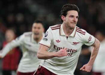 EPL: Rice Brace Fires Arsenal to 3–2 Win Over Bournemouth, Go Six Points Clear