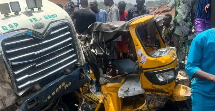 Six killed, many injured as tanker rams into tricycles in Ibadan