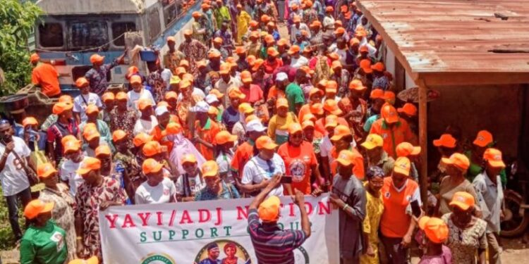 2027: Hundreds Turn Out as YAYI ADJ Nation Holds Ifo Mega Rally