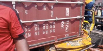 Mother, Child Crushed to Death as Two Container Trucks Overturn in Lagos